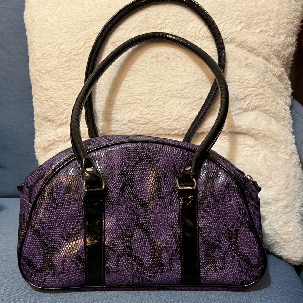 Purple Snake Print Handbag